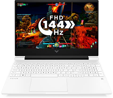 HP Victus Gaming Laptop PC 15-fa0000sa| Intel® Core™ i5-12500H Processor | 8GB RAM | 256GB SSD | NVIDIA® GeForce GTX™ 1650 Laptop GPU | 15.6 inch FHD display | Microsoft Windows 11 | White