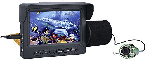 MOUNTAINONE Underwater Camera Fishing 4.3 LCD Monitor Fish Finder IR LED Night Vision Camera For Fishing 15M Fishing Camera for Ice, Lake and Boat Fishing (30M, G-Green)