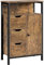 Abician Meuble de Rangement de Salle de Bains sur Pieds Armoire avec 3 Tiroirs pour Salon, Cuisine, Chambre 55,5× 30× 86,5 cm Brun Industrielle