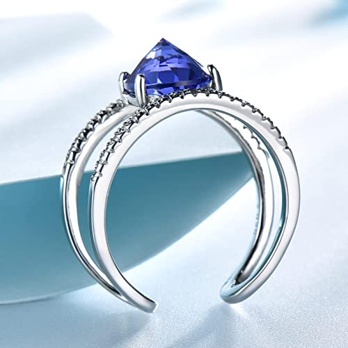 ZLING Erstellt Tansanit Edelstein Ring 925 Sterling Silber Ringe Für Frauen Special Design Fashion Party Schmuck