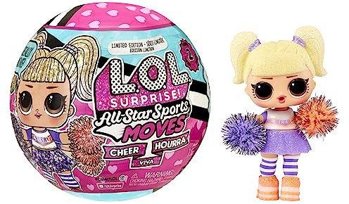 LOL Surprise All Star Sports Moves - Serie Cheer - Bambola collezionabile in edizione limitata - Bambola Cheerleader con abiti, scarpe e accessori a sorpresa da abbinare - Età 4+