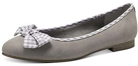 MARCO TOZZI Damen Ballerinas Flach mit Schleife, Braun (Taupe Comb), 41