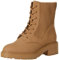 Amazon Essentials Stivali da Combattimento gommati con Suola Spessa Donna, Tan Scuro, 44 EU Larga