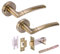 HANDLEZONE® Neemo Privacy Lever On Round Rose Door Handles, with Privacy Latch, for Bathroom, Toilet, WC Doors, 1 Set - Antique Bronze