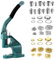 Dyna-Living Grommet Press Kit Eyelet Punch Kit Handheld Hole Punch Machine Heavy Duty Eyelet Hand Press Grommet Machine Manual Puncher with 3 Dies and 1500pcs Golden and Silver Grommets 6/10/12mm