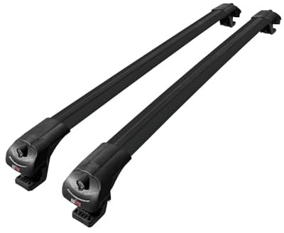 acpar Compatible with Dacia Duster (HS) Post-Facelift 2014-2017 ACE-1 Car Roof Rack Cross Bar Black Aluminium 2 Bars