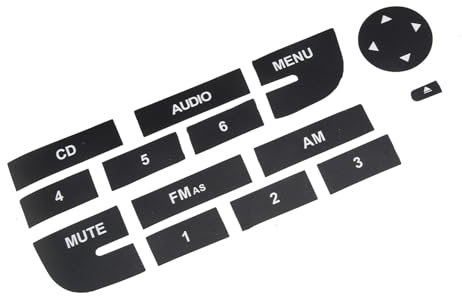 NinWelly jfqm 1 Juego de Pegatinas de CD for reparación de Botones de Radio Delanteros de Coche, Repuesto Negro Apto for Fiat Grand Fit for Punto