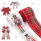 ALIBBON 2 Rolls 2.5 × 5 Yd Merry Christmas Ribbon Nutcracker Christmas Wired Ribbon Red Buffalo Plaid Ribbon for Christmas Wreath DIY Crafting Gifts Wrapping Christmas Party Decoration