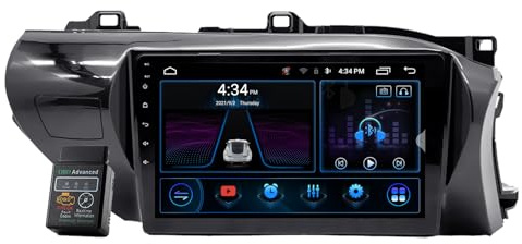 9Android 12 CarPlay GPS Head Unit For Toyota Hilux Pick Up 2015-2020 8 Core Car Stereo DAB+Radio GPS Sat Nav Bluetooth Car Multimedia Player FM/AM Radio WiFi DSP DVR USB (8GB RAM+128GB ROM)