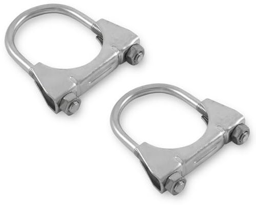 2er Set Edelstahl U Bügel Rohrschellen M8 x 48 mm extra langes Gewinde Montageschellen in vielen Größen verfügbar (2x M8x48 mm Extra lang)