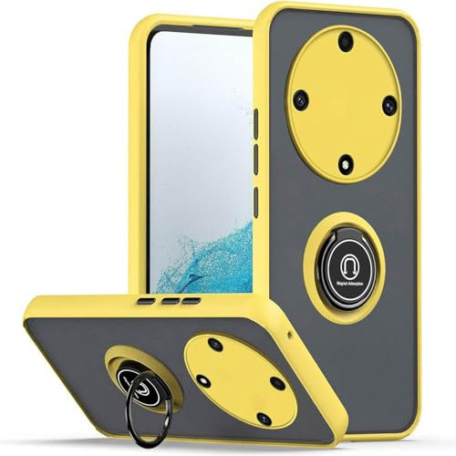 BORYA Cover per Honor Magic6 Lite 5G (Magic 6 Lite), Ultra Sottile Antiurto TPU+PC Bumper Custodia, Morbida Smerigliato Traslucido Silicone Case con Magnetico Supporto, Giallo