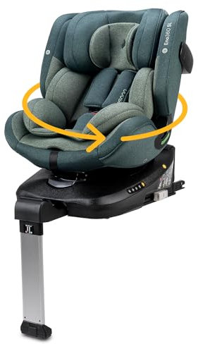 Osann Eno360 SL – 360° drehbarer Kindersitz für höchste Sicherheit: Reboard bis 4 Jahre, mitwachsend (40-150 cm), Isofix mit Standfuß, extra Schutz & Komfort – Universe Green