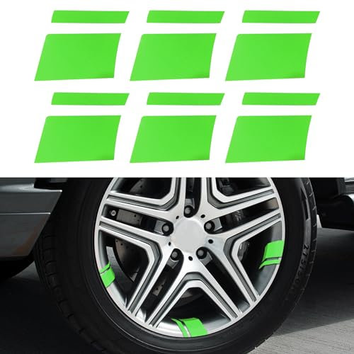deemars 6pc Adesivi Auto per Dimensioni 18 - 21, Accessori per la Decorazione dei Cerchi Delle Ruote, Impermeabile Ruota Striscia Auto Cerchio Strisce Universale per Camion SUV Auto Moto (Verde)