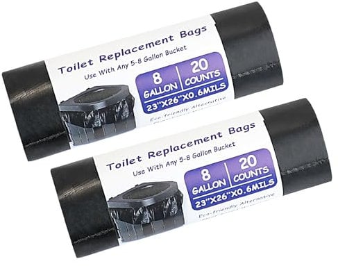 40PCS Biodegradable Camping Toilet Bags, 22L Capacity, Portable Toilet Bags for portable potty, Camping Toilet Accessories for Eco-Friendly Waste Disposal in Outdoor Adventures