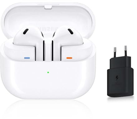 Samsung Galaxy Buds3, Écouteurs sans Fil, Réduction Active de Bruit, Bluetooth, Blanc, Audio 360, Galaxy AI, Chargeur Secteur Inclus, (Version FR) [Exclusivité Amazon]