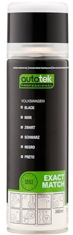 AutoTek Professional Exact Match Car Spray Paint, Volkswagen Black Aerosol Spray, 300 ml