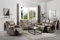 Möbelmeister M&M Luxuriöses, 3-teiliges Kunstledersofa-Set mit 6 Sitzplätzen und Liegefunktion. Zeitgemäßer Luxus für Ihr Wohnzimmer in den Farben Grau, Beige und Braun.