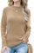 GRECERELLE Women's Jumpers Long Sleeve Casual Crew Funnel Neck Pullover Tops Ladies Knit Jumpers (Khaki, L)
