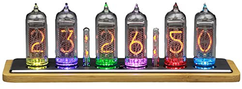 XUCS IN-14 Nixie-Röhrenuhr, Digitale Vakuum-Röhrenuhr Mit Weckmusik, Sprachansage In Echtzeit, Helligkeit Einstellbar, WiFi-Steuerung, Desktop-Dekoration – Geschenkidee