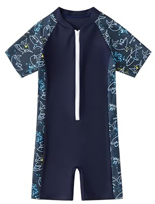 Maillots de Bain Garçon, Maillot Anti UV Enfant, Combinaison Natation 1 Pièce, Motif de Requin