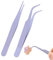 Pince à épiler pour scrapbooking | Pince à épiler de précision | 2 pinces coudées et droites de couleur unie pour scrapbooking | Avec couverture, cils, autocollants, pinces à cils