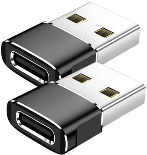 (2 PACK) USB C Female to USB A Male Adapter, Type C Charger Plug Power Converter for Apple Watch iWatch 7,AirPods,iPhone 11 12 13 Pro Max,SE,iPad Mini 6 Air 4 5,Samsung Galaxy S20 S21 S22