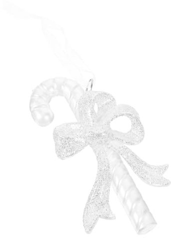Weihnachtsbaumschmuck aus Acryl in Zuckerstangenform Weiß