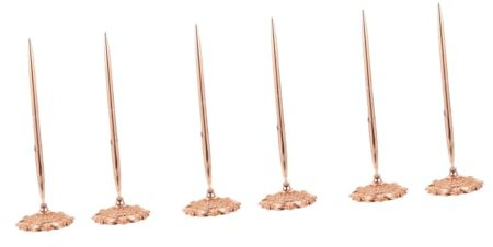 DIYEAH 3 Ensembles Enclos De Réception Avec Support Gadgets Stylo Design Debout Stylo De Bureau Porte-stylo De Bureau Pour Marqueur Style Stylos Décoratifs Rose Gold Métal 2 Pièces * 3