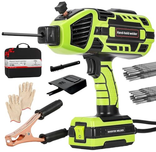 Handschweißgerät, Tragbare 220V Lichtbogenschweißgerät mit 20 Schweißstäben, IGBT-Wechselrichter, 6 Variable Stromanpassung, Elektroschweißgerätesatz für 3/32 -1/8 (2,5-3,2 mm) Schweißstäbe (Grün)