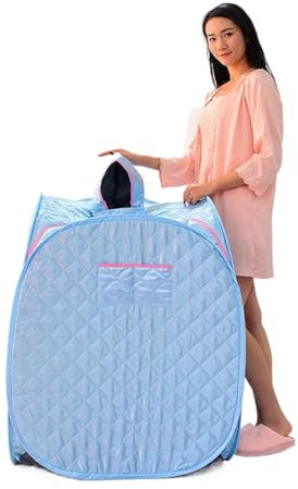 Heimsauna, Tragbares, zusammenklappbares Dampfsauna-SPA-Raumzelt ohne Dampfgarer for eine oder zwei Personen, wichtsverlust, Ganzkörperabnahme,Sauna bequemer genießen(One person Blue)
