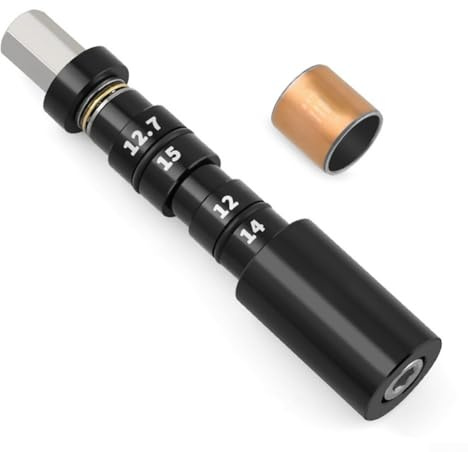 Outil de démontage de bague d'amortisseur de vélo, avec adaptateurs double taille (12 mm et 12,7 mm), pour réparation rapide de vélo (noir)