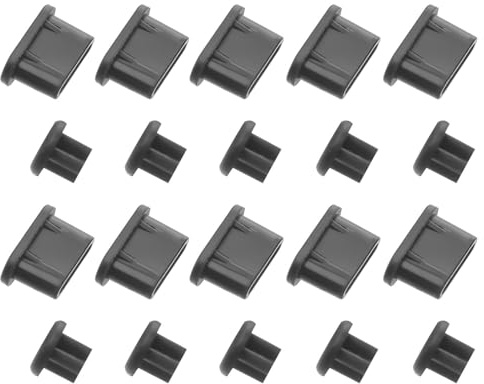 10 Paar Staubschutzstopfen für 3, 5-mm Kopfhörer und Usb-c in Schwarz | Silikon Ausführung, für Laptop Anschluss und Ohrhörerbuchse, Leicht Einzusetzen und Entfernen