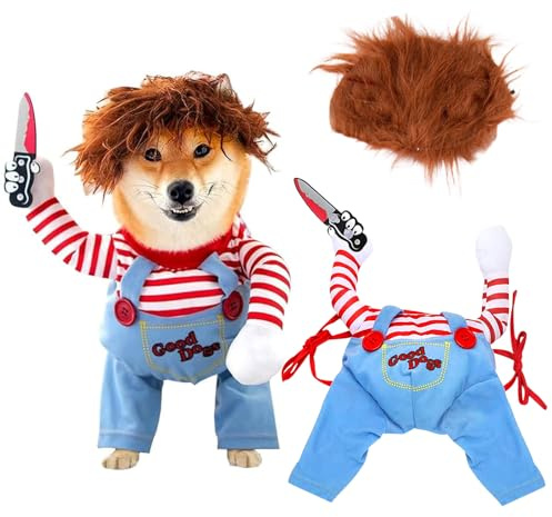 Costume Halloween per Cani, Deadly Bambola Vestiti Cane, Dog Awful Costume, Costume da Coltello per Cani, Vestiti divertenti per feste per cani di Taglia Grande, Media e Piccola (M)