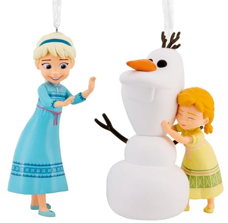 Hallmark Frozen Ornament, Storied Moments, Blue, White, Green | Includes Elsa, Anna & Olaf, Collectible Design, Durable Plastic, Hanging Loop, Great Gift