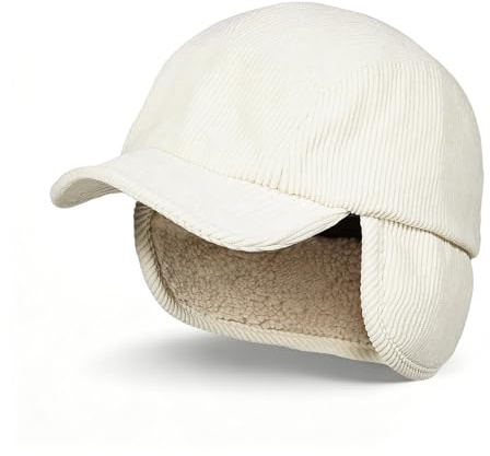 CLAPE Cord Winter Basecap mit Ohrenklappen Warm Ushanka Trappermütze | Winddicht,Weich,Formbarer Schirm,Unisex Winterkappe für kaltes Wetter,Reisen,Alltag,Outdoor