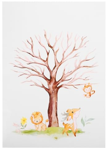 Artibetter Fingerabdruck Baum Gästebuch Zur Geschlecht Offenbarung Mit Blauem Und Rosafarbenem Stempelkissen Kreative Babyparty Deko Für Gender Reveal Feier Inklusive Poster Und Klebepunkte