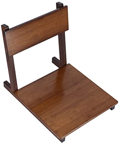 Xiuganpo Tatami-Stuhl, Glatt Poliert, Neigbare Rückenlehne, Japanischer Zimmerstuhl für Erkerfenster, Lazy Chair-Kissen, Phyllostachys Pubescens (Walnussbraun)
