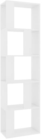 Gecheer Libreria/Divisorio, Bianco 45x24x159 cm in Legno Multistrato, per casa e ufficio