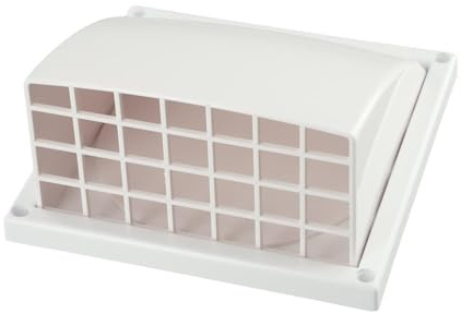 Tidevib Exterior Wall Exhaust Vent for Range Hood, Bathroom & Kitchen Extractor Fans, Rainproof with Non-Return Valve, ABS, White