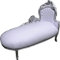 Casa Padrino Barock Chaiselongue 'King' Weiß/Silber Lederoptik