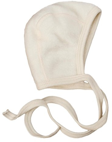 Baby Häubchen, Fleece, 100% Wolle, Engel Natur, 4 Farben (50/56, Natur)