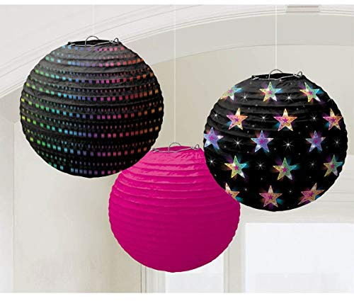 Amscan 241222 24 cm 70er Jahre Disco Fever Papier Laternen