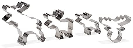 Patisse Ausstechformen-Set Edelstahl Elch 4 tlg. - 4 Elch-Ausstechformen in verschiedenen Größen - Edelstahlform - Plätzchen Form