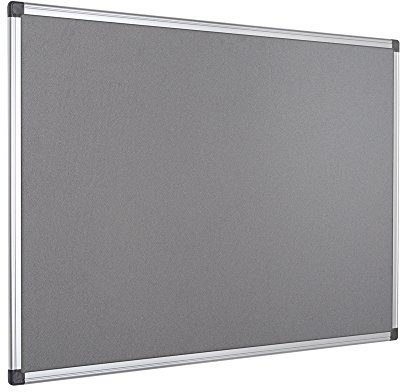 Bi-Office Filztafel Maya, Mit Aluminiumrahmen, Graue Filzoberfläche, Zum Gebrauch Mit Pinnnadeln, Pinnwand, FA0542170, Grau, 120x90 cm