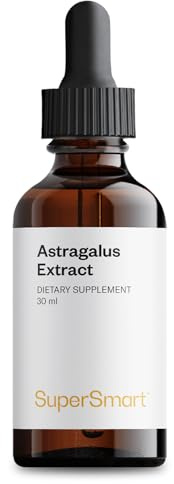 Astragalus Extract 30mL - Soutient les Défenses Naturelles - Plus Grande Résistance - Extrait d'Astragale Standardisé à 16% de Polysaccharides - Format Liquide - Vegan - Sans Gluten - Supersmart