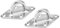 Sourcingmap 316 Stainless Steel 10mm Thick Ring Sail Shade Pad Eye Plate Marine Boat Rigging 2pcs