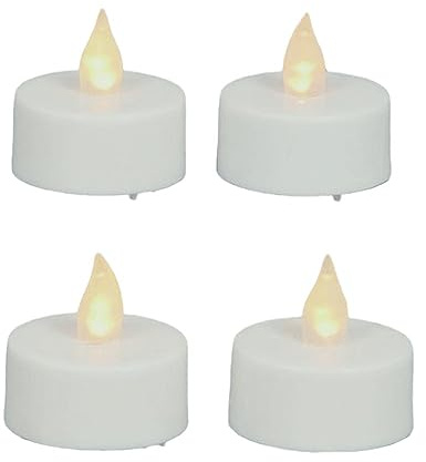 Premier White Flickering 4 Battery Tea Light Candles