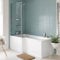 1600 mm Left Hand L Shaped Bath Shower Screen Rail Front Panel Bathroom