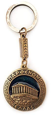 IconsGr Schlüsselanhänger Antike Coin of Parthenon Shield Acropolis Blau
