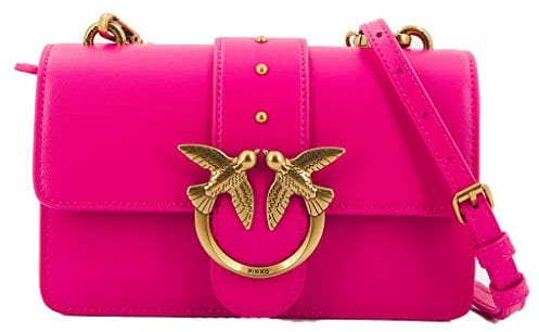 Pinko Love One Mini CL Vitello Seta, Borsa Donna, N17Q Pink Antique Gold